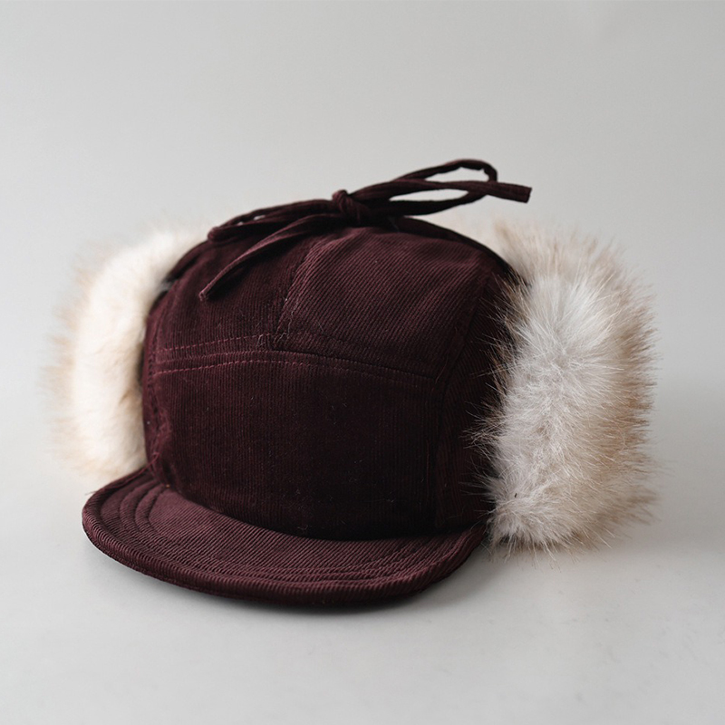 Bonnet bombardier en velours c - Corduroy Cap 5 Panel avis et prix